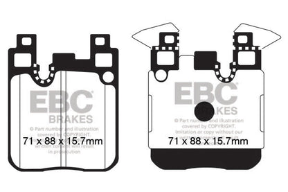 BMW M2 F87 370 hp Ebc brakes Yellow rear brake pads DP42133R