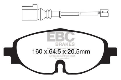 AUDI S3 8P PR-1LK Ebc brakes Gelbe Bremsbeläge vorne