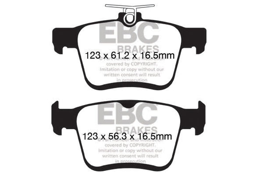 AUDI S1 8X 230 PS (112 mm Lochkreis) EBC-Bremsen Gelbe Bremsbeläge hinten