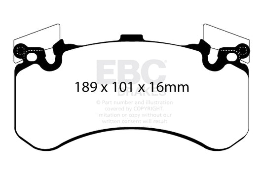AUDI RS7 4G8 605 PS Ebc-Bremsen Gelbe Bremsbeläge vorne