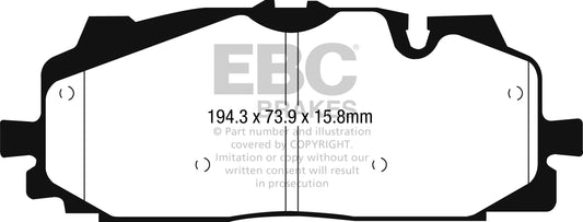 AUDI RS4 B9 450 PS Ebc-Bremsen Gelbe Bremsbeläge vorne