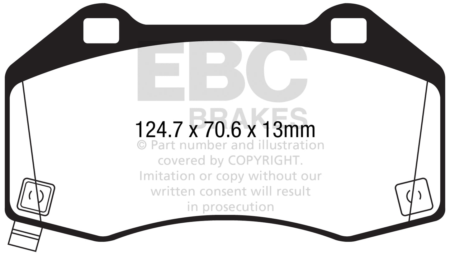 ABARTH 124 Spider 2016-2019 Ebc brakes Yellow front brake pads