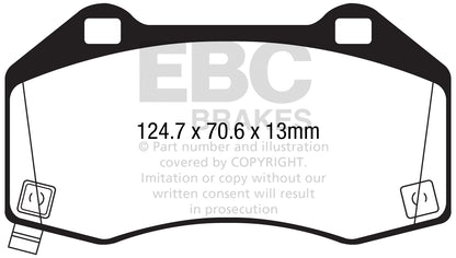 ABARTH 124 Spider 2016-2019 Ebc brakes Yellow front brake pads