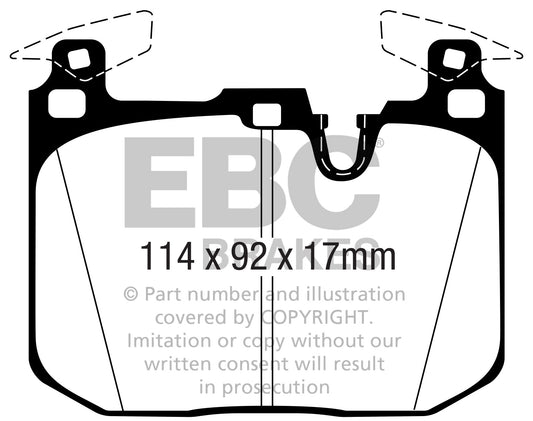 BMW M2 F87 370 PS EBC-Bremsen Gelbe Bremsbeläge vorne