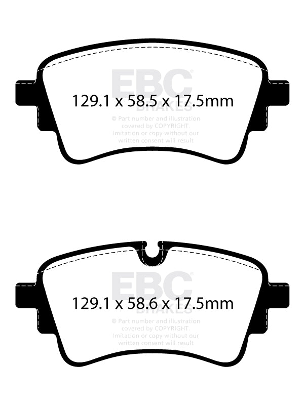AUDI RS4 B9 19-24 450 CV Freni Ebc Pastiglie freno posteriori gialle