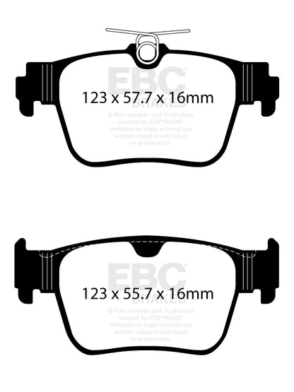 VW Golf GTI 8 290 hp Ebc brakes Yellow rear brake pads