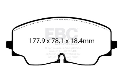 VW Golf 8 R 320 hp Ebc brakes Yellow front brake pads