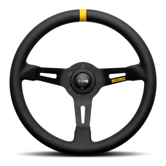 MOMO Mod. 08 Steering Wheel Black Leather 85mm Dish 330mm