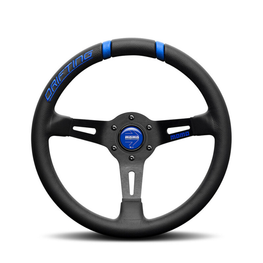 MOMO Drifting Steering Wheel Black Leather 330mm 88mm Dish