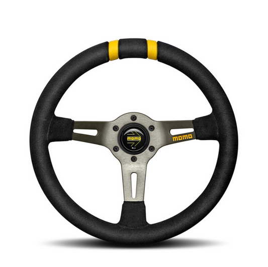MOMO Drifting Steering Wheel Black Suede Anthracite 330mm