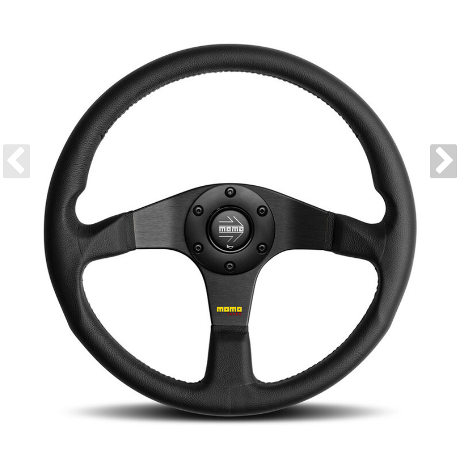 MOMO Tuner Steering Wheel Black Leather 350mm 36mm Dish