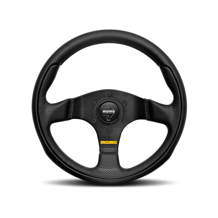 MOMO Team Steering Wheel Black Leather 280mm 40mm Dish