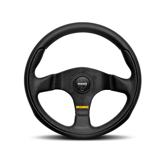 MOMO Team Steering Wheel Black Leather 300mm 40mm Dish