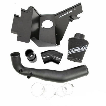 Ramair Foam Air Filter Heat Shield Hard Pipe Induction Kit Ford Mustang 2.3 Ecoboost Jet Stream - Blck hose