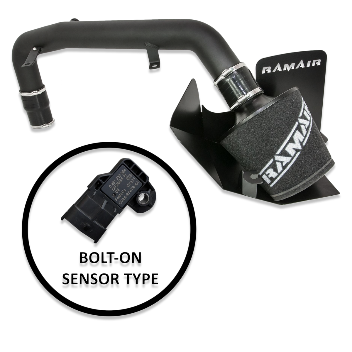 Ramair Air Filter Heat Shield Crosover Hard Pipe Induction Kit Ford Focus ST 250 MK3 2.0T upto 2014