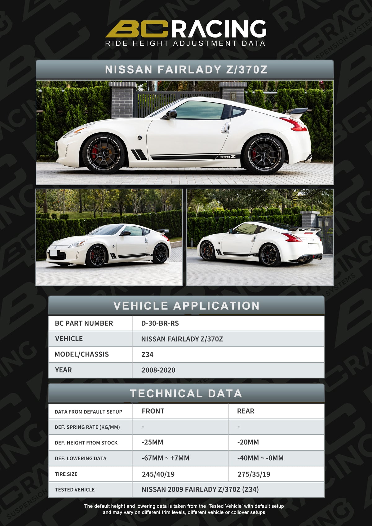 Bc Racing BR RS Coilovers Nissan 370z z34 (08-20)