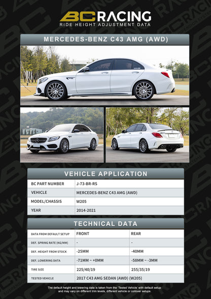 Bc Racing BR RS Coilovers Mercedes c-class w205 c43 amg awd (14-21)