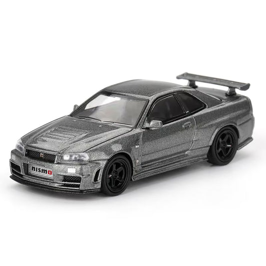Mini GT 1/64 Nissan Skyline GT-R R34 Dark Metal Gray Nismo CRS