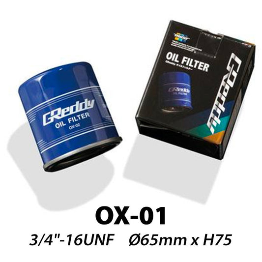 GReddy OX-01 Oil Filter | 3/4"-16 UNF ( Nissan CA18 ,  RB , VG30 , Toyota 4A-G (Z)E , 1ZZ , 2ZZ , Yaris GR , Suzuki Swift )